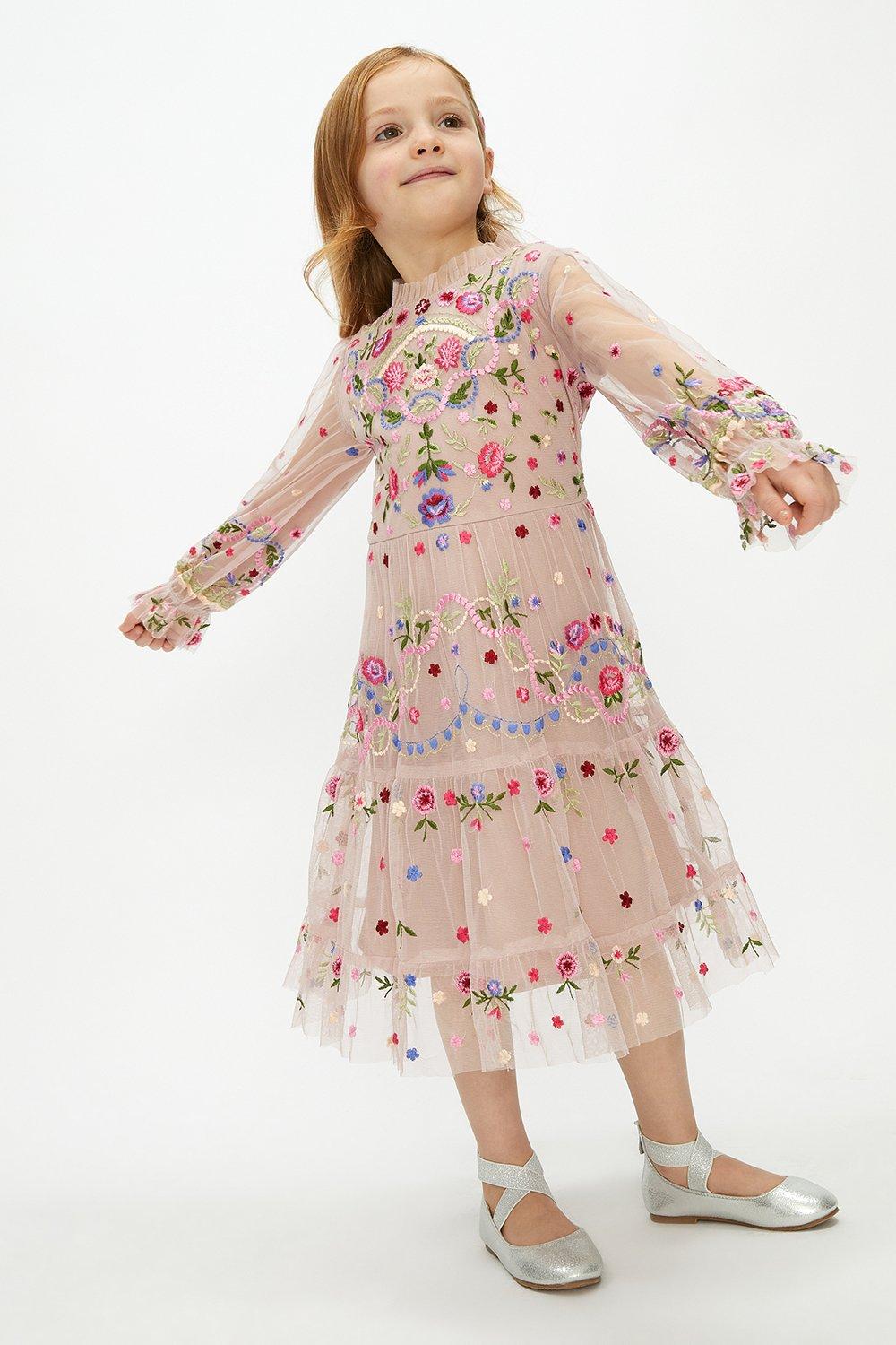 Mini Me All Over Embroidered Maxi Dress ...